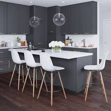 Molded Plastic Counter Stool With Wood Legs Set Of 2 Counter Stools Kitchen Stools With Back Comfy Bar Stools