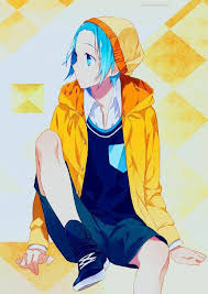 Her eyes are black with white pupils. Anime 1181113 Anime Boy Blue Hair And Blue Eyes On Favim Com