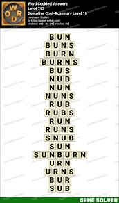 Word Cookies Executive Chef-Rosemary Level 18 Answers • Game Solver