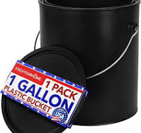 1 Gallon Plastic Paint Bucket (Black) - Triple Lock Airtight Seal -  Minimizes Skimming - Rust Proof - Odor & Chemical Resistant - 128 Fl Oz ...