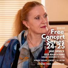 This Sunday!!! Join us at 2:15 for the student prelude concert featuring  students from JMS school of singing, Thayer Conservatory and Joy of music  Program! 3pm Jane and Olga will present a