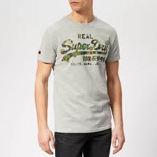 Superdry Mens Camo Logo T Shirt Grey