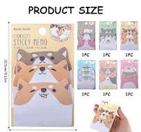 6 Pack Cute Animal Sticky Notes - Kawaii Self-Adhesive Note Pads For  Office, School, Pet Lovers