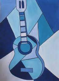 Soyut Gitar Resmi Tuval Akrilik Mavi Google Da Ara Soyut Soyut Resim Soyut Sanat