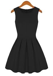 Black Plain Round Neck Sleeveless Cotton Blend Dress Fashion Cotton Blends Dress Pretty Dresses