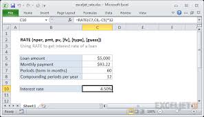 how to use the excel rate function exceljet