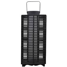 Hampton Bay 18 In Solar And Battery Powered Black Outdoor Integrated Led Resin Rattan Lantern Light Nxt 4718 The Home Depot Outdoor Solar Lights Hampton Bay Lanterns For Sale