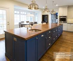 Off White Cabinets With A Blue Kitchen Island Omega Kitchen Cabinets Painted Grey Blue Kitchen Island Grey Kitchen Island