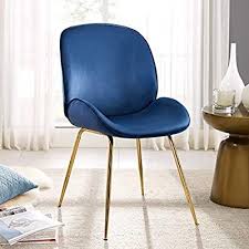 Amazon Com Art Leon Vanity Chair Modern Beetle Shell Velvet Upholstered Dining Chair With Gold Metal Legs Cute Des Cute Desk Chair Dining Chairs Vanity Chair