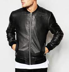 Gordania Stylish Black Slim Fit Formal Faux Leather Jacket Sweatjacket Leather Jackets Online Leather Jacket Jackets
