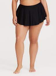 Black Hi Lo Swim Skirt Plus Size Swimwear Swim Skirt High Waisted Swim Skirt