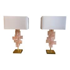 Love these enchanted rose flower lamps! Vintage Rose Quartz Brass Finish Table Lamps A Pair Original Price 9 364 00 Design Plus Gallery
