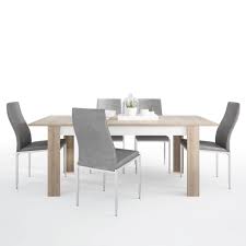 Best 25+ round extendable dining table ideas on pinterest intended for best and newest white extending dining tables and chairs view photo 10 of 20. Lyon Large Extending Dining Table In Oak And White Gloss With 4 Milan Chairs