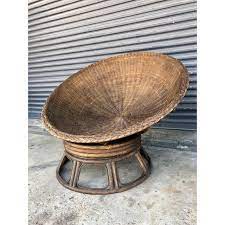 Get 5% in rewards with club o! Vintage Wicker Swivel Papasan Chair Chairish