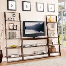 Furniture Amazing Leaning Bookcase With Tv Stand For Decorating Living Room Ideas And Wood Flooring Mebel Interer Sredstva Dlya Chistki Kovrov