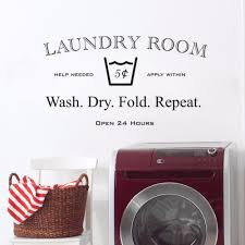 It's also okay for lightly soiled clothes. Open 24 Hours Laundry Room Sign Wall Sticker Vinyl Laundry Self Service Wall Decal Wash Dry Fold Repeat Quote Poster Art Az680 Wall Stickers Aliexpress