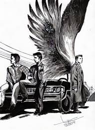 Supernatural Dean Winchester Sam Winchester Castiel Desenhos Drawings Draw Artes A Supernatural Drawings Side Face Drawing Supernatural Dean Winchester