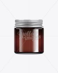 Download Download Dark Brown Glass Jar With Metal Lid 100ml Psd Free Downloads Logo Mockups PSD Mockup Templates