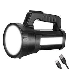 Black And Decker Led Flashlight Super Bright Led Handheld Spotlight Flashlight Rechargeable 10000mah 6000 Lumens Long Lasting Spot Light Cree Waterproof Tactical Torch 5 Light Modes Side Floo Handheld Spotlight Spotlight Flashlight Flashlight