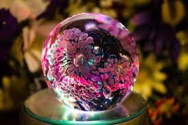 Illuminated Flower Explosion With Infused Cremation Ashes In 2021 Cremation Ashes Memorial Glass Memorial Paperweights