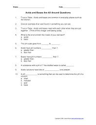 Have students do this printable acids and alkali crossword puzzle with answers. Acid Base Worksheet