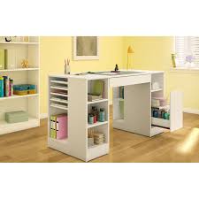 South Shore Crea Craft Table Pure White From Hayneedle Com Craft Tables With Storage Craft Table Craft Room Organization