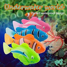 Best Cat Toys Enshey Robo Fish Toy Robotic Swimming Fish 4 Pcs Battery Operated Electric Swimming Diving Float Electronic Toys Baby Electronic Toys Toys Gift