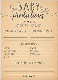 Amazon Com Sparkle And Bash Baby Shower Prediction And Advice Cards 50 Count 5 X 7 Inches Home Kitchen