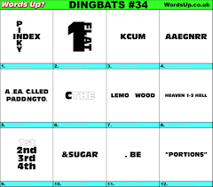 How fast can you decipher them all? Dingbats Quiz 34 Find The Answers To Over 710 Dingbats Words Up Games