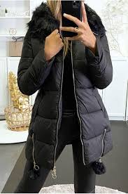 Je veux trouver une doudoune de marque femme qui tient chaud pas cher ici doudoune à capuche fourrure femme. Doudoune Noir Avec Capuche Et Fourrure Synthetique Denim Grossiste En Ligne
