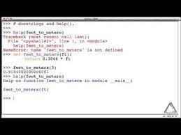 It starts with a brief description of the docstring best practices. Unit 06 Video 1 Docstring And Help With Functions Youtube
