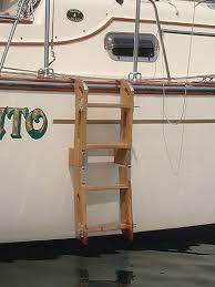 Boarding Ladders Boarding Ladders For Sailboats Custom Teak Boat Ladders Boat Ladders Sailboat Restoration Sailboat Interior