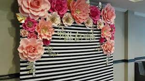 Please feel free to contact. Kate Spade Inspired Paper Flowers Bridal Shower Backdrop Youtube