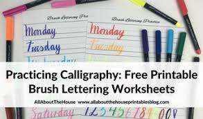 May 15, 2018 · the tpk blog is peppered with free printable calligraphy practice sheets to help you improve your penmanship! Practicing Calligraphy Free Printable Brush Lettering Worksheets All About Planners