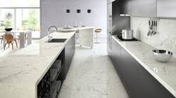 Caesarstone' noble grey is an extraordinary representation of a natural stone. Mohamed Frost Caesarstone Noble Grey With White Cabinets