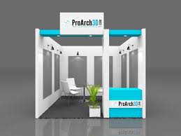 Exhibition Stall 3d Model Free 3x3 1 Side Open Proarch3d Com Exhibition Stand Exhibition Stand Design Exhibition Booth Design