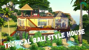 Exotic woods, coral, palm trees, rattan, wicker and bamboo shine in this decor. Tropical Bali Style House Sims 4 Speed Build No Cc Youtube
