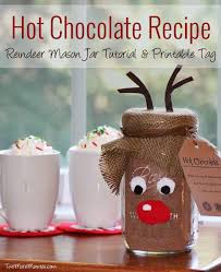 Hot Chocolate Recipe And Mason Jar Gift Idea Two More Minutes Mason Jar Christmas Crafts Christmas Mason Jars Christmas Jars