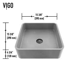 15 in. square bathroom vessel sink