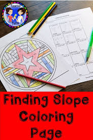 Finding Slope Coloring Page Pre Algebra Activities Algebra Activities Maths Activities Middle School
