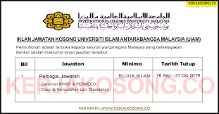 Check spelling or type a new query. Jawatan Kosong Universiti Islam Antarabangsa Malaysia Uiam Pelbagai Jawatan