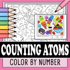 Counting Atoms Chemistry Color By Number Ice Cream No Prep Print And Go Counting Atoms Chemistry Atom Activities