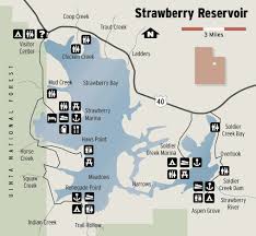 Strawberry Reservoir Fishing Map Utah Lakes Reservoirs