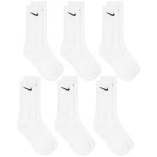 Nike Cotton Cushion Crew Sock 6 Pack White Black End