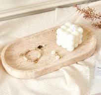 Amazon.com: Denique Natural Travertine Tray, 12" Vanity Tray ...