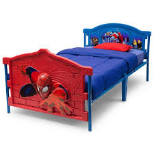 Boys 3d Spiderman Twin Bed Frame Kids Girls Bedroom Furniture Superhero Blue Red Toddler Bed Frame Twin Bed Frame Convertible Toddler Bed