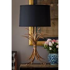 Black And Gold Table Lamp Shade Black Lampshade Gold Lamp Blue And White Vase Black Lampshade Buffet Lamps Gold Table Lamp