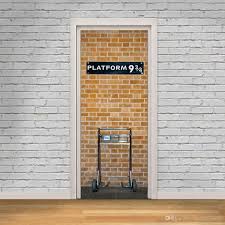 brick wall with white door frame wall stickers home decor platform 93 4 self adhesive wallpaper mural poster renovate door wall decals from magicforwall 21 36 door stickers wall stickers home decor door murals