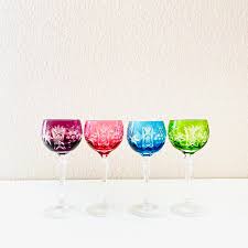 Nachtmann Bleikristall Glaser Farbige Weinglaser Kristallglas Romerglas Vintage Glas 4er Set In 2020 Glass Wine Glass Glassware