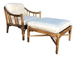 Vintage Mcguire Rattan Chair And Ottoman On Chairish Com Chair And Ottoman Set Chair And Ottoman Ottoman